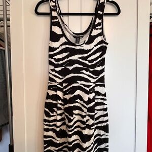 H&M Zebra Bodycon Dress - Size 6